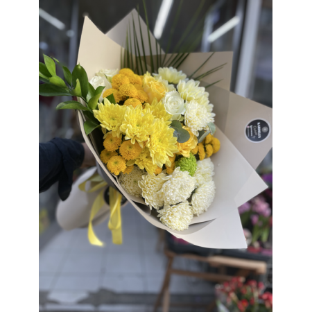 Vip sarı &beyaz fresh yaz mevsim buket